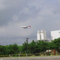 城南島からの飛行機見学